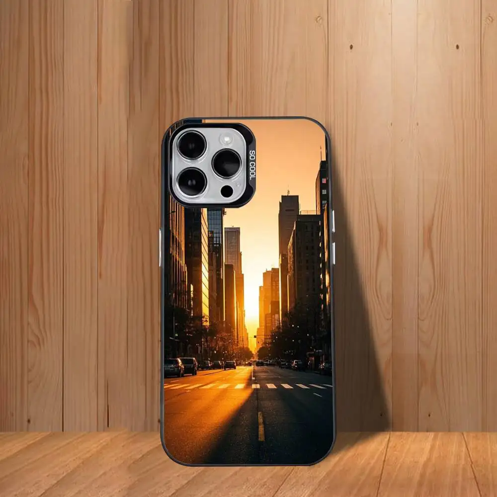 نيويورك C-City I-Image حافظة هاتف آيفون 17,16,15,14,13,12,11,Mini,Pro,SE,MAX غطاء أبيض غير لامع مقاوم للصدمات