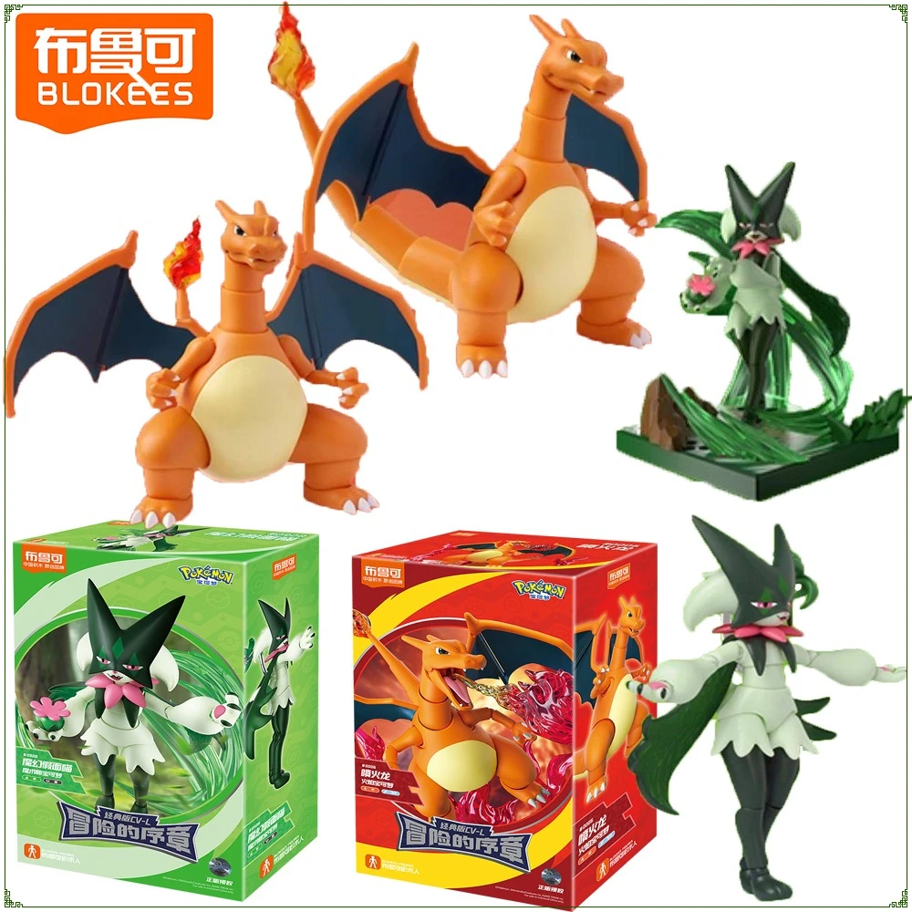 

Новые оригинальные фигурки Blokees Pokemon Classic Edition L, очаровательные сюрпризы, коллекционные подвижные модели, игрушки, украшение для рабочего стола, подарок