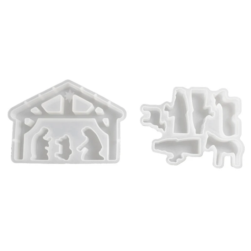 2 Pack Resin Mold Prayer Theme Silicone Ornament Mold Religious Decorative Moulds for Creating Decorative Ornament R3MC