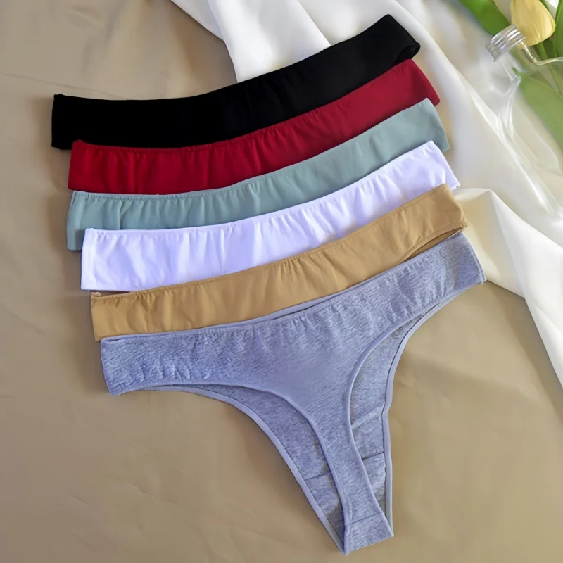 Women Cotton Panties Sexy Thongs Low Waist G-String Lingerie Comfort Underwear Female Underpants M-XL Lady Seamless Panty