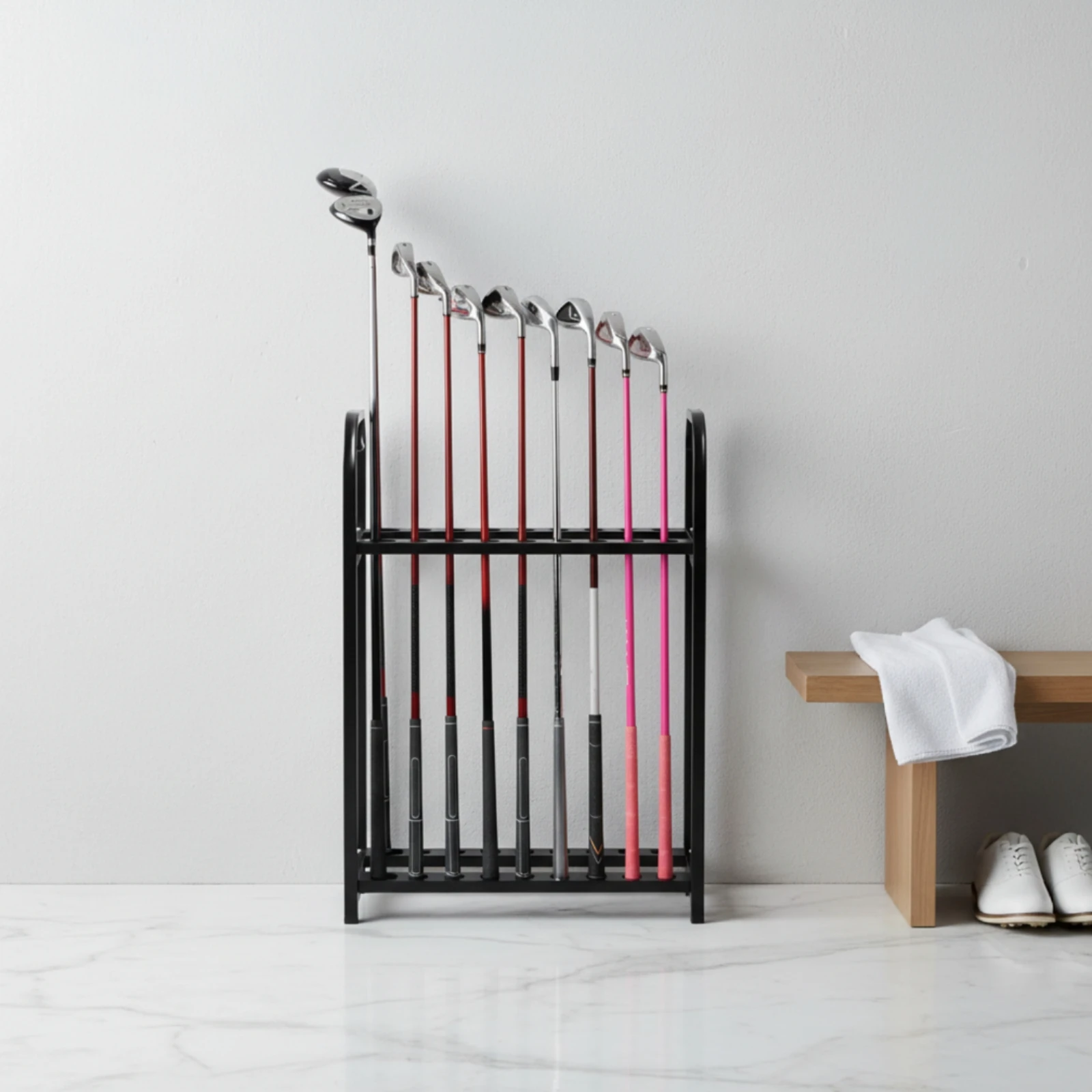 18-slot-golf-rack-freestanding-golf-club-rack-sports-storage-space-saving-rust-resistant-steel-for-garage