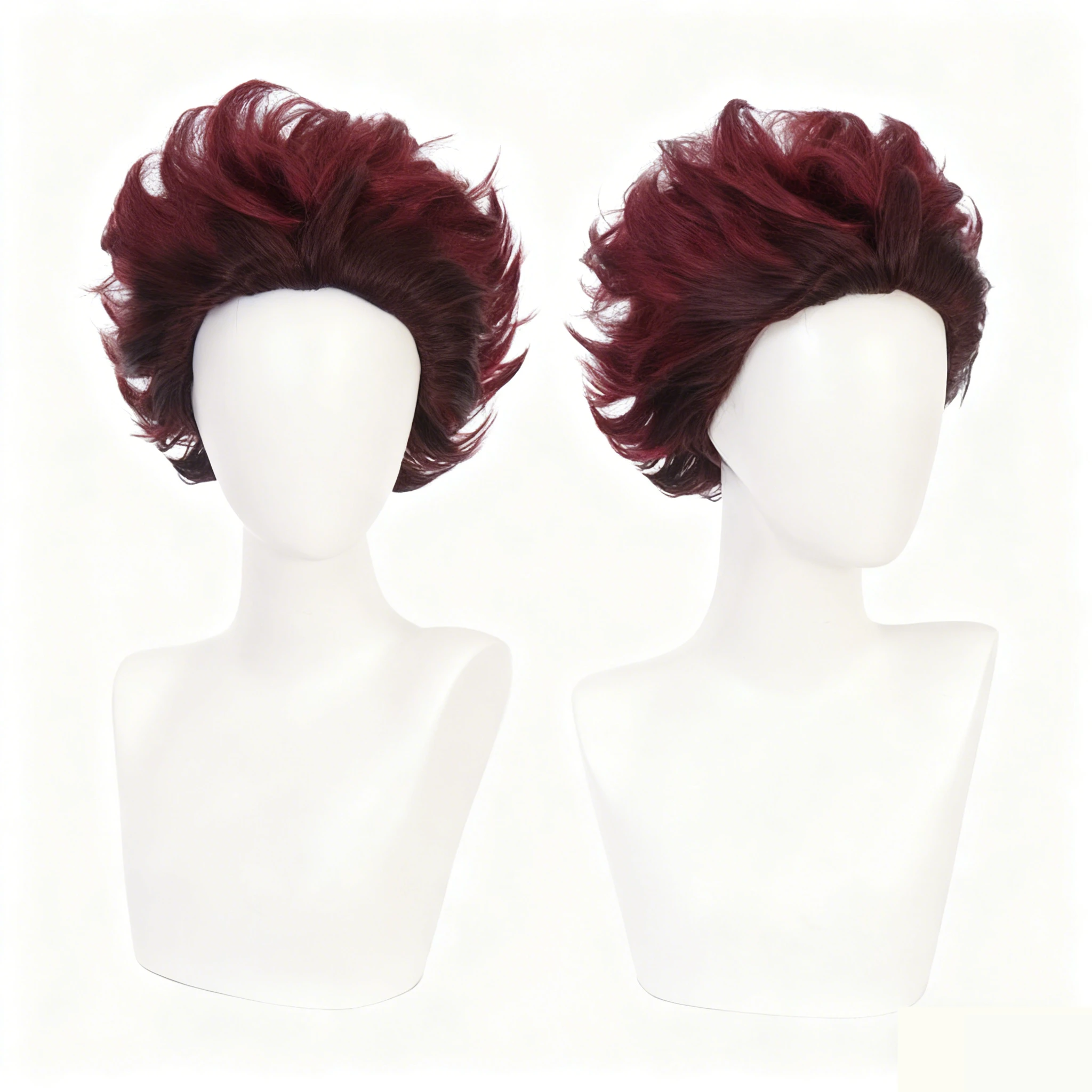 Kamado Tanjirou Cosplay Perücke Slicked-back Frisur Japanische Anime Party Dress Up Perücke Für Mann Frau Comic-con Kostüm Zubehör