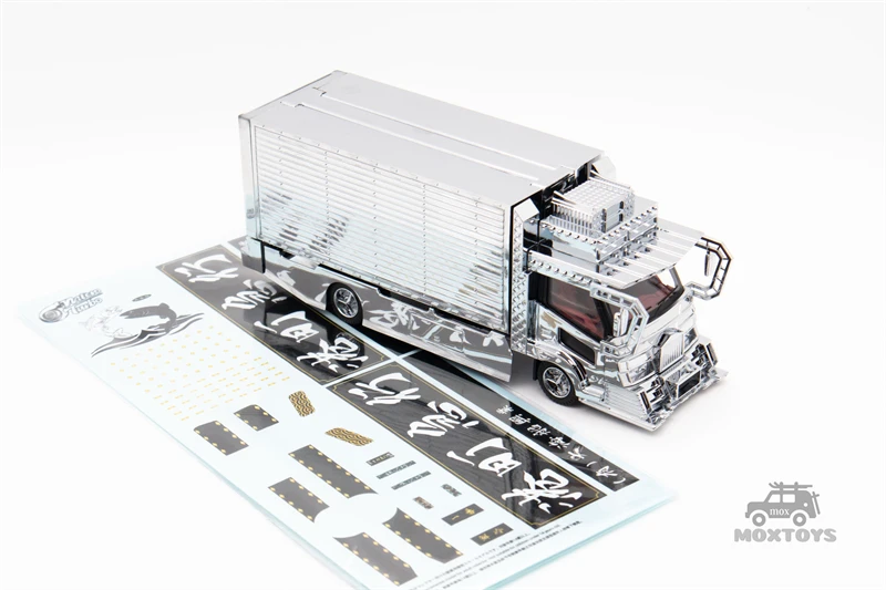 Micro Turbo 1:64 Dekotora Wing Custom / Flatbed Tow Truck electrosilvering limited999 Diecast Model Car