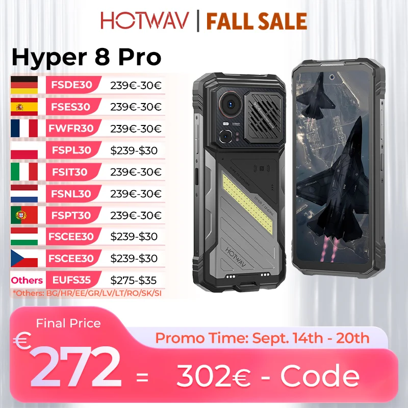 Wytrzymały smartfon HOTWAV Hyper 8 Pro, głośnik 125dB, szybkie ładowanie 55W, telefon komórkowy 5G, bateria 12000mAh, aparat 108MP, 12GB RAM, 512GB pamięci.