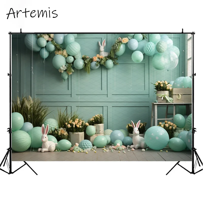 Fondo de fotografía de Pascua para estudio fotográfico, decoración nostálgica para fiesta de cumpleaños de bebés y niños