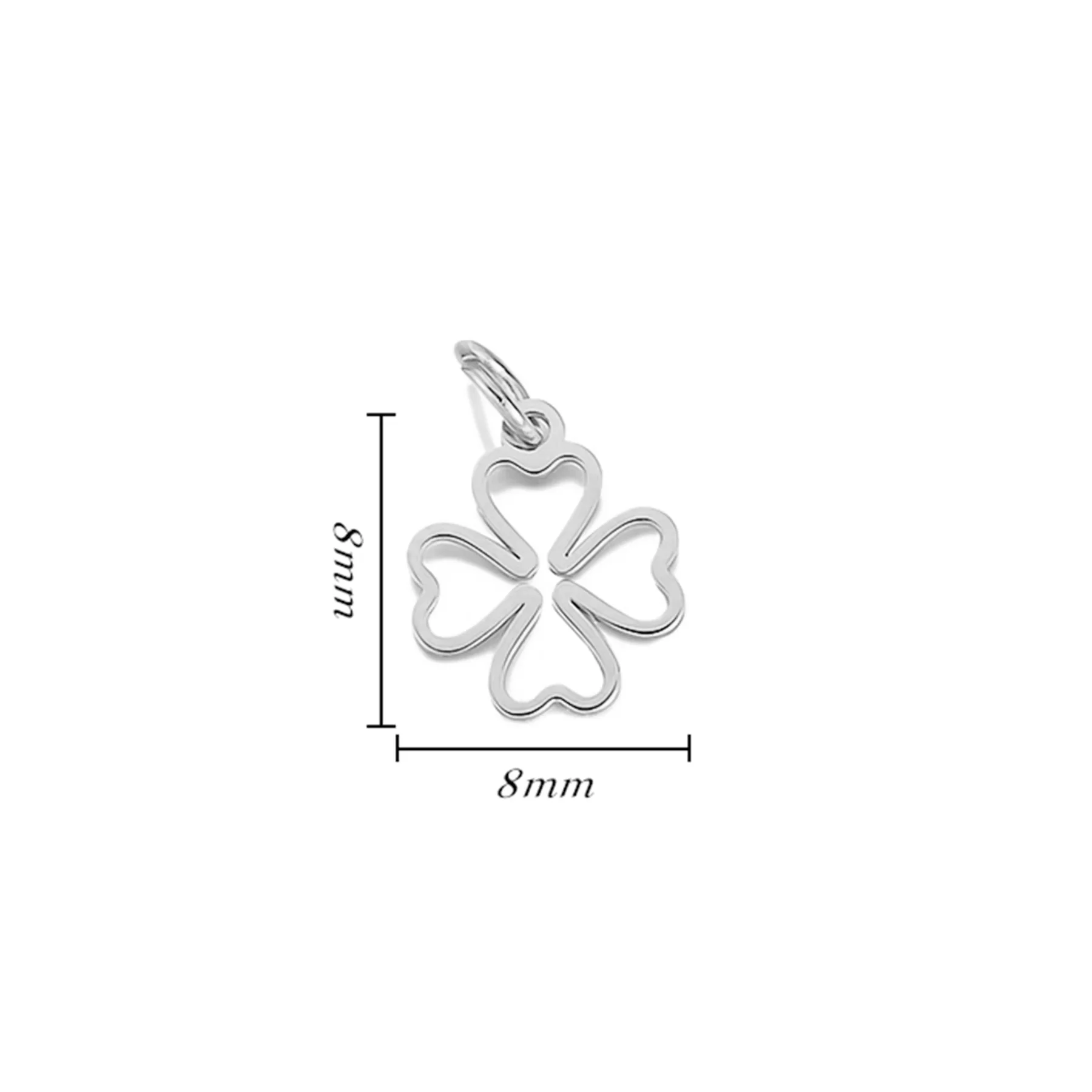 6 Stück/Set Edelstahl Spiegelpolierte Mini-Anhänger in Form von Herz, Stern, Flügel, Pfote, Hand und Blume für DIY-Schmuckherstellung Zubehör – Detail 9