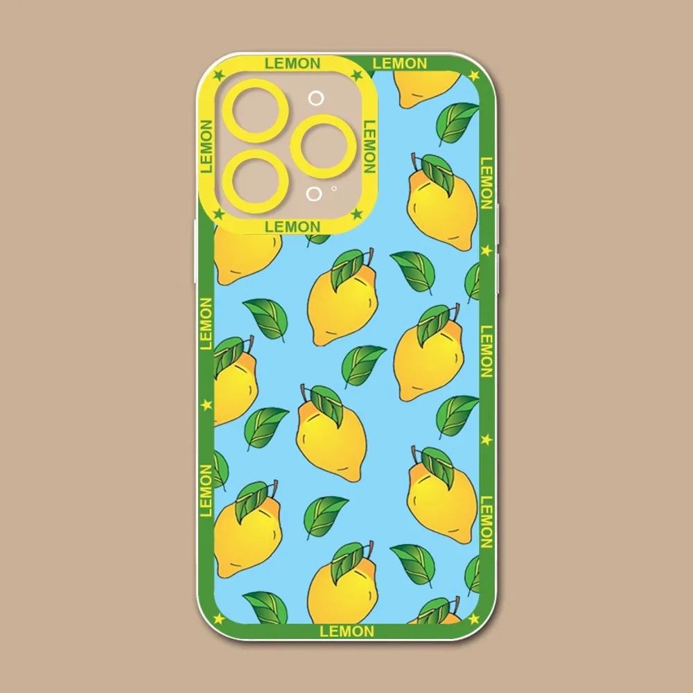 Summer Green Leaves Fruit Lemon Phone Case Phone Case For IPhone 11 12 13 Mini Pro Max 14 15 Pro Max Case Shell Funda Cover