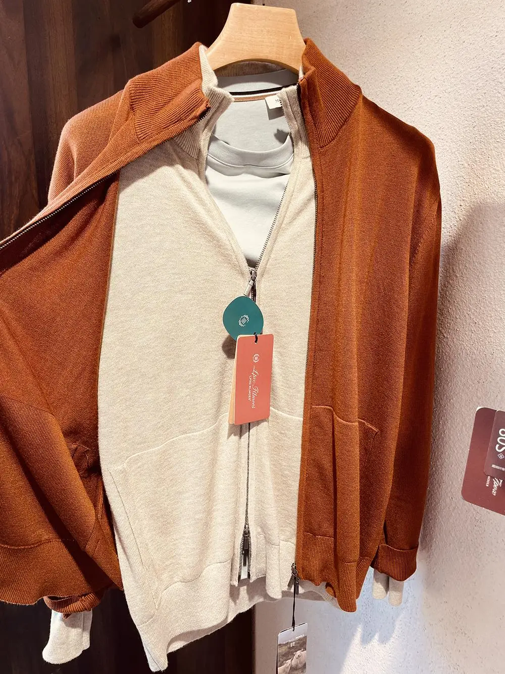 

High-End Camere Silk Knitted Cardigan Jaet Men's Stand Collar Flight Jaet Sweater Busin Casual Sle Autumn Winter