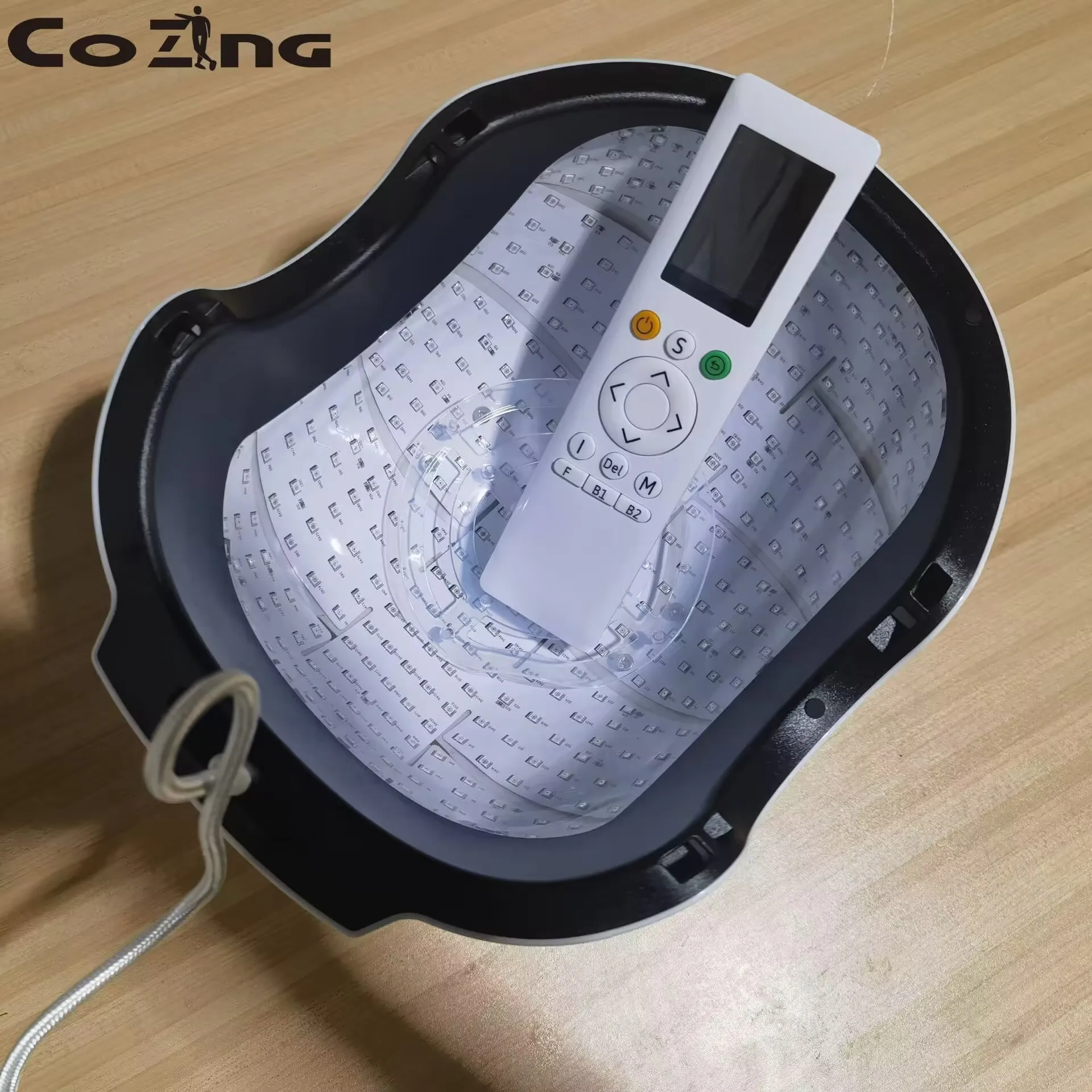 

Шлем для точечной лазерной терапии роста волос с 12 зонами воздействия, 210 лазерных диодов + 90 светодиодов, терапевтическая кепка LLLT от выпадения волос