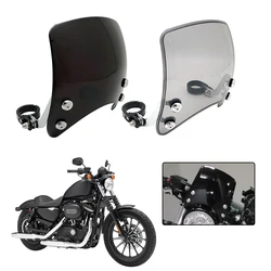 Fit For Sportster XL 883 1200 XL1200NS XL883 Models 2004-2019 Motorcycle Windshield Windscreen Adjustable Aluminum Windshield