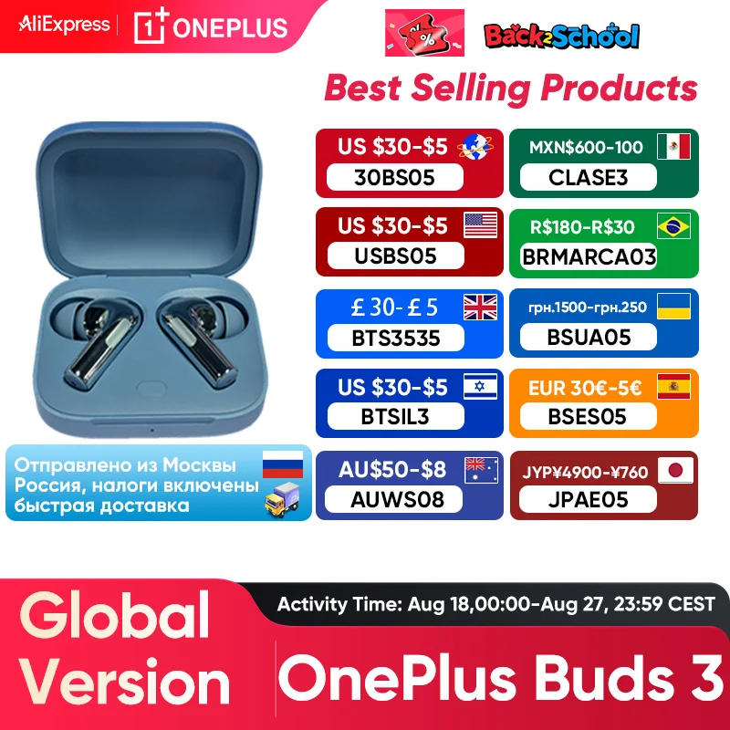 2024 Nuova Versione Globale Oneplus Buds 3 TWS Auricolare Bluetooth 49dB Cancellazione Active del Rumore Cuffia Senza Fili Per Oneplus 12