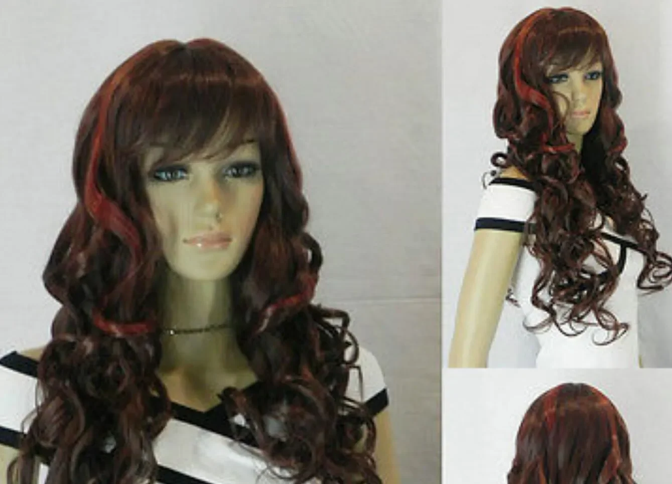 

WIG LL Marie Anime Style Long Wavy Hair Wig Costume Black White Bear Mix Wig Renaissance Costume wigs fast deliv