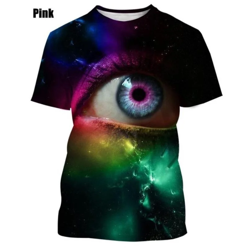 New Eye Art 3D Printing T-shirt Fashion Casual Human Face Organ Eyes Personality Round Neck Short-sleeved Top