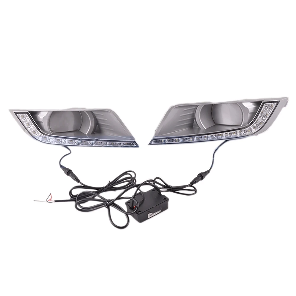 

1Pair White Yellow Light LED DRL Day Light Turning Signal Lamp Front Bumper Fog Light for Ford Ranger 2015-2018