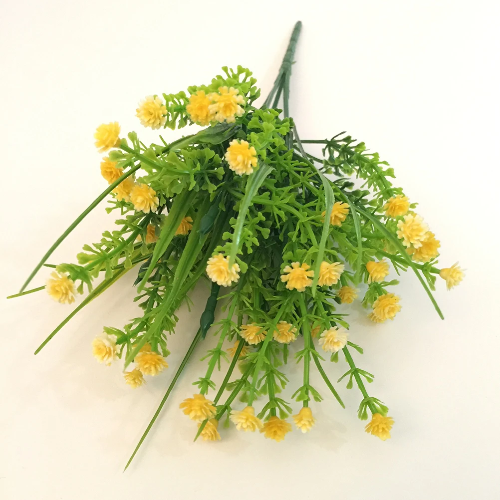 

6Pcs Artificial Gypsophila Grass Plastic Fake Plant Simulation Aquatic Uv Resistant Bendable Stem for Garden Balcony Decoration