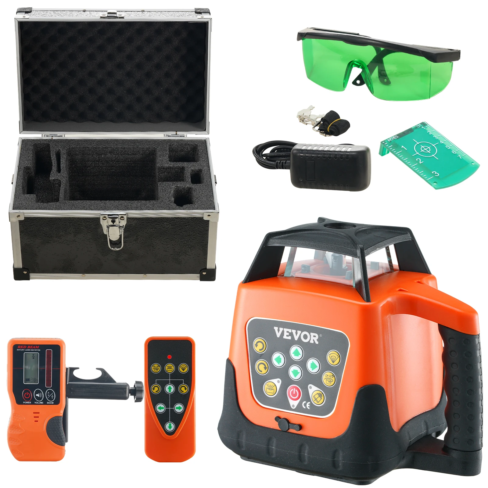 VEVOR Laser Level, 2000ft, 360 Degree Self Leveling Green Cross Line Laser, 5 Rotation Speeds & 4 Scanning Angles Adjustment