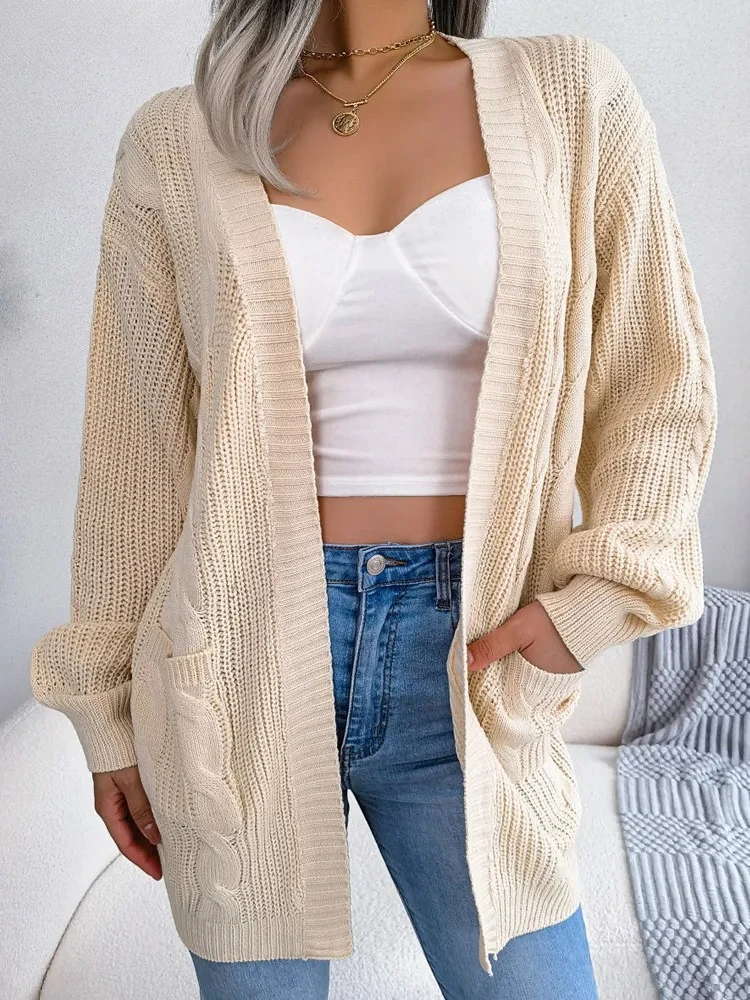 

Autumn Female Long Sleeve Sweater Cardigan Winter Women Casual Cardigan Lady Loose Solid Knitted Coat Outwears