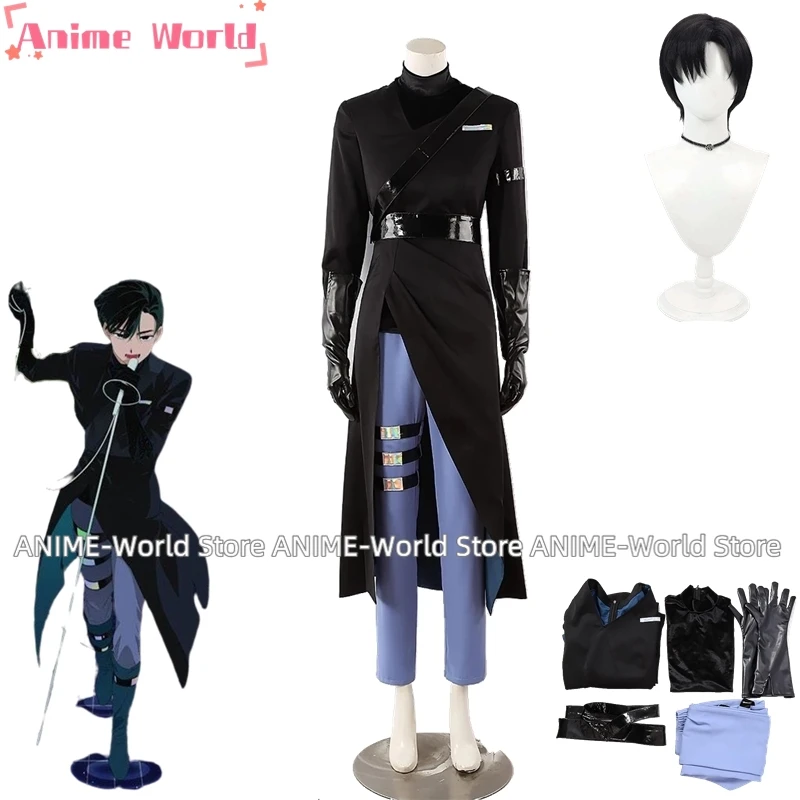 《Custom Size》Anime Alien Stage Black Sorrow Ivan Cosplay Costume Fancy Party Clothing Tailing Suit Halloween Uniforms Wig