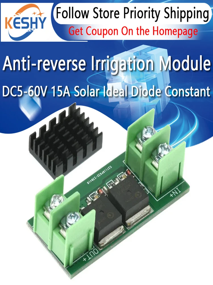 DC5-60V 15A Solaire Anti-refoulement Idéal Diode Courant Constant Alimentation Tech Batterie Charge Anti-inverse Irrigation Tech