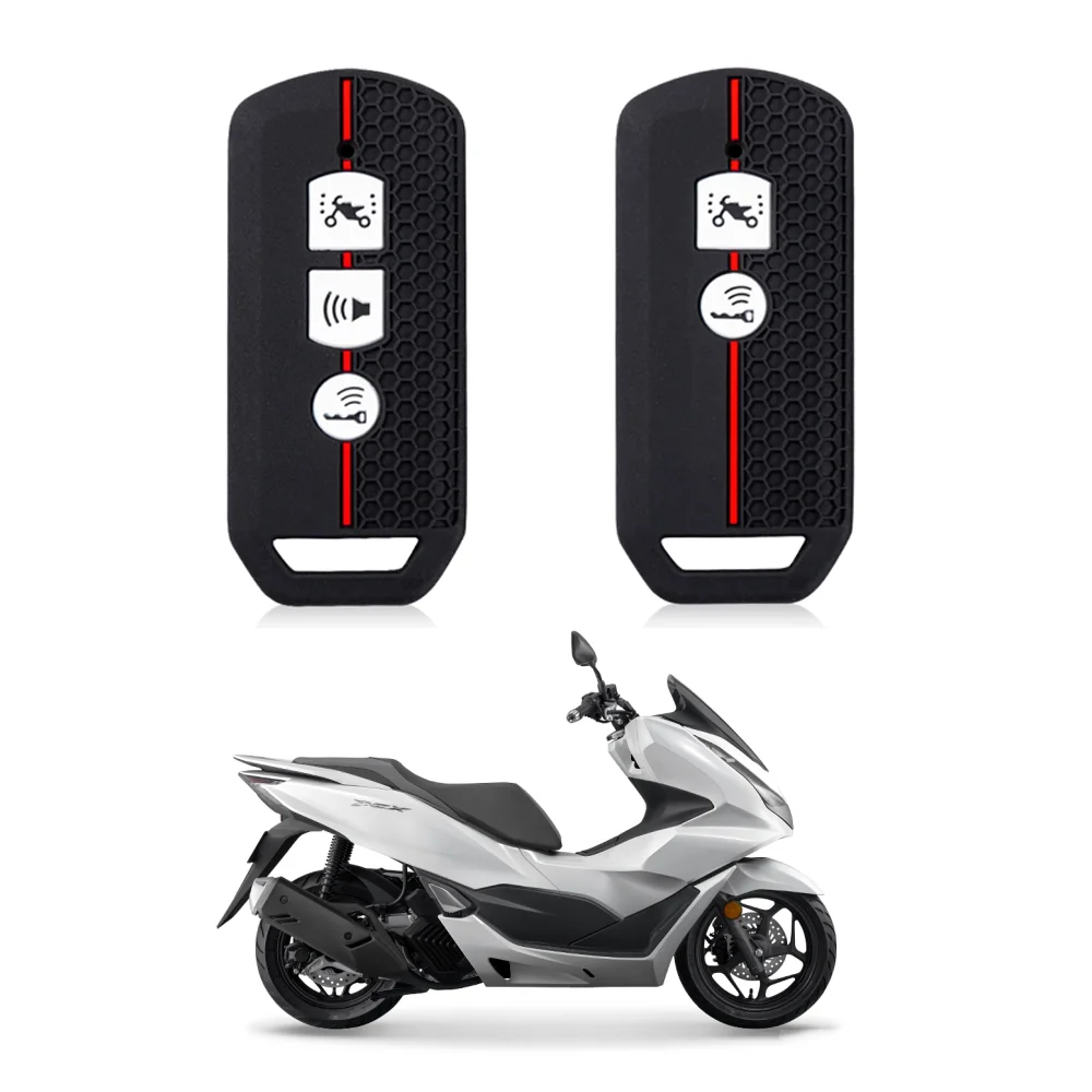 Funda de silicona para llave con llavero para Honda PCX 125, Forza 125, 300, 350, 750, ADV 150, X-ADV, Super Cub, SH150i, SH300, SH125, XAV, X-LOV, SH