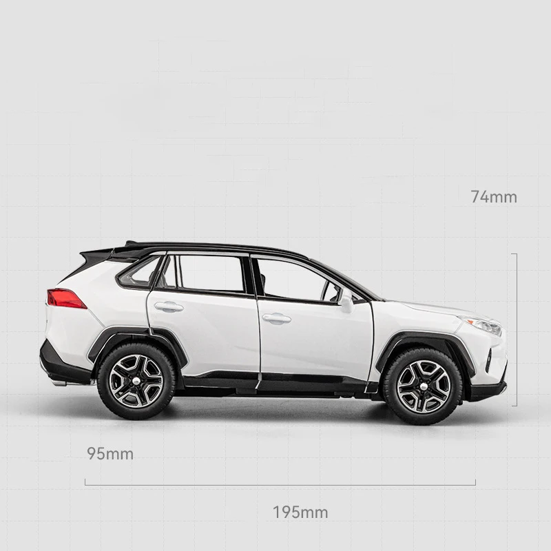 1:22 RAV4 SUV Alloy Cast Toy Car Model Sound and Light Pull Back Children\'s Toy Collectibles Birthday gift