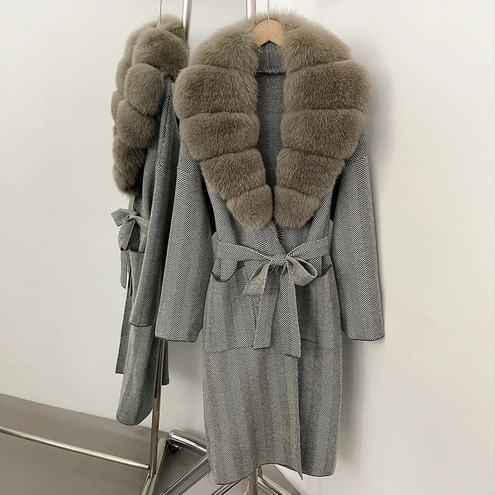 

Knit Cardigan Women's Winter Sweater Luxury Long Light Sweaters Tweed Pulls Femmes Real Fur Sweaters and Jumpers Female Clothing