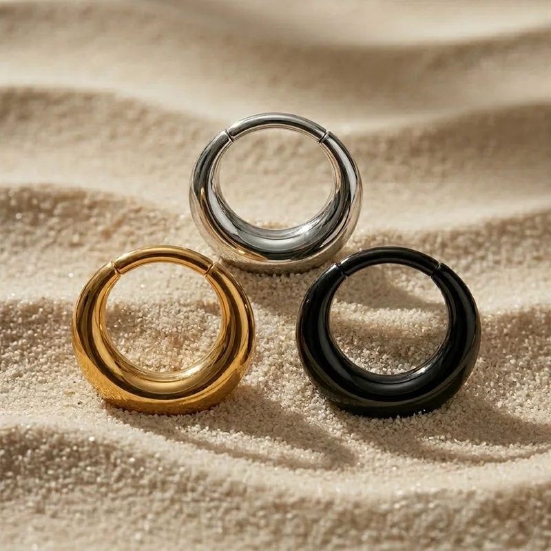 

1 шт. Кольцо-кликер из нержавеющей стали 316L с луной, для пирсинга носа, унисекс, для хряща, трагуса, хеликса, украшение для тела