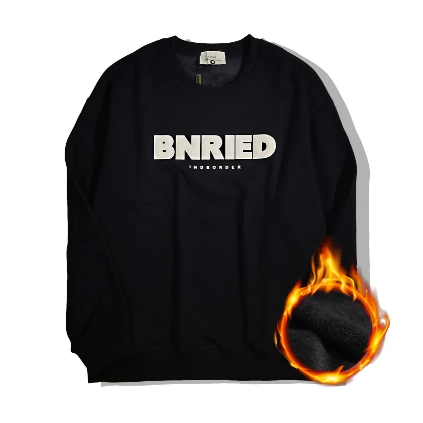 

Men's Sweatshirt 600g-450gHeavy Weight Alphabet printing embroidery Pullover Hoodies Round neck fleece Men clothing Casual top