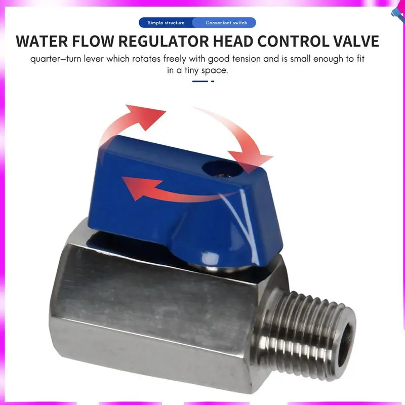 

Шаровой кран N96R 1/2 дюйма, мини-шаровой кран из нержавеющей стали 304, женский и мужской NPT, отлично подходит для клапана регулирования потока душевой насадки