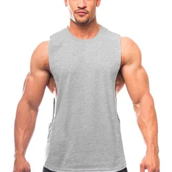 Muscleguys Mens Gym Workout Tank Tops Low Cut Armholes Vest Muscle Exercise Fitness Singlets Activewear