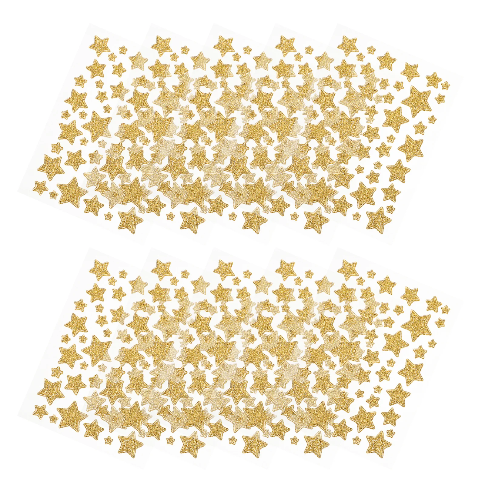 

10 Sheets Decorative Gold Stickers Self-Adhesive Star Rewards for Teachers Classroom Management Craft Activities Student