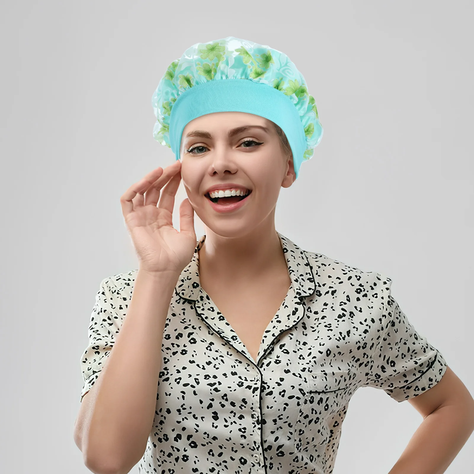 

Double Layer Elastic Sleeping Hat Soft Beanie Bonnet for Sleeping Curly Hair Adjustable Decorative Sleep Cap Women