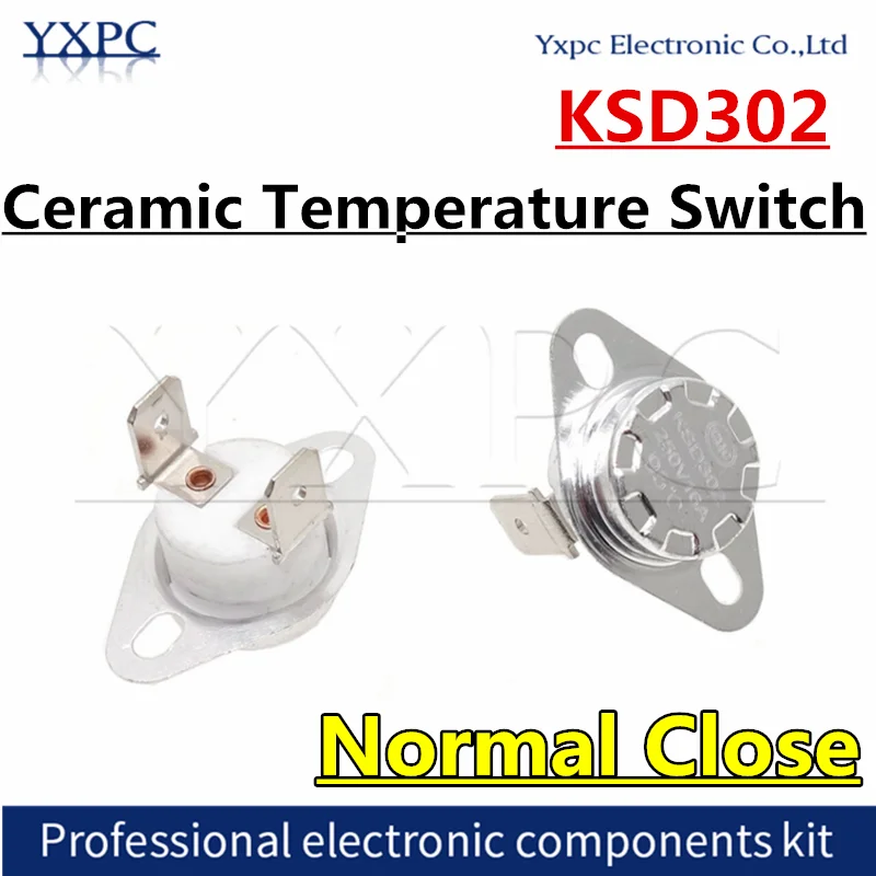 KSD302 Normal Close16A 250V Ceramic KSD301 Temperature Switch Thermostat 40C 45C 50C 55C 60C 70C 75C 80C 90C 110C 120C 130C 190C