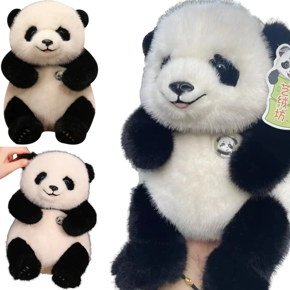 

25-50cm Adorable Base Simulation Lifelike Giant Panda FuBao Plush Toys Kawaii Stuffed Animals Soft Bears Baby Appease Doll Gifts