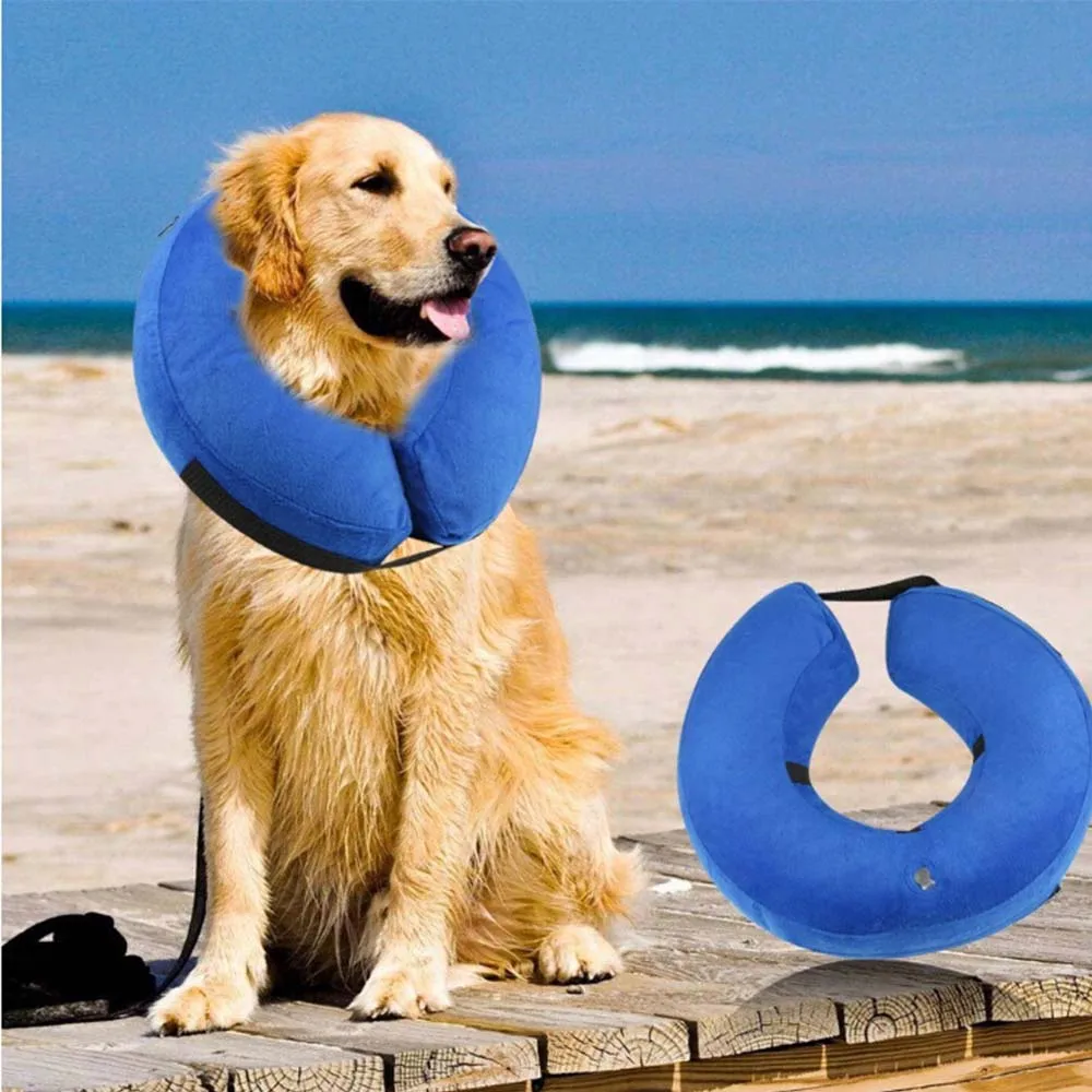 

Inflatable Pets Collars Pets Elizabeth Collars Dogs Beauty Protection Avoid Bites Convenient Easy To Fold And Carry Adjustable