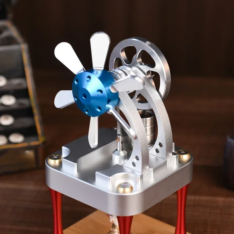 Metal Stirling Engine Low Temperature High Temperature Scientific Water-cooled Power Cylinder Can Launch Exquisite Model Toys