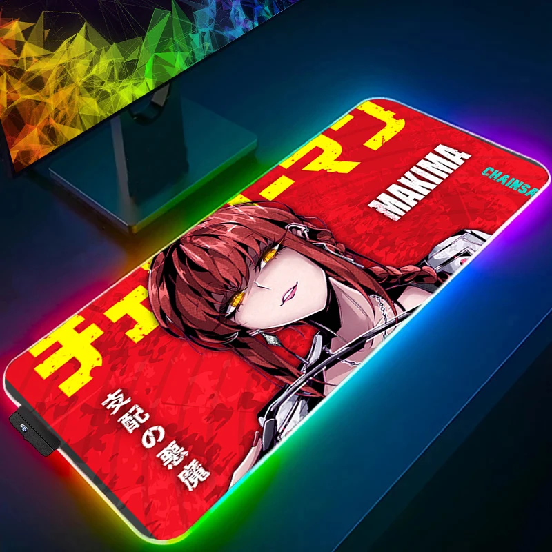 LED Muismat Anime Gamer Gaming Accessoires Varmilo Leuke Toetsenbord Pad RGB PC Computer Sexy Meisje Bureau Mat Tapijt Kawaii Muismat