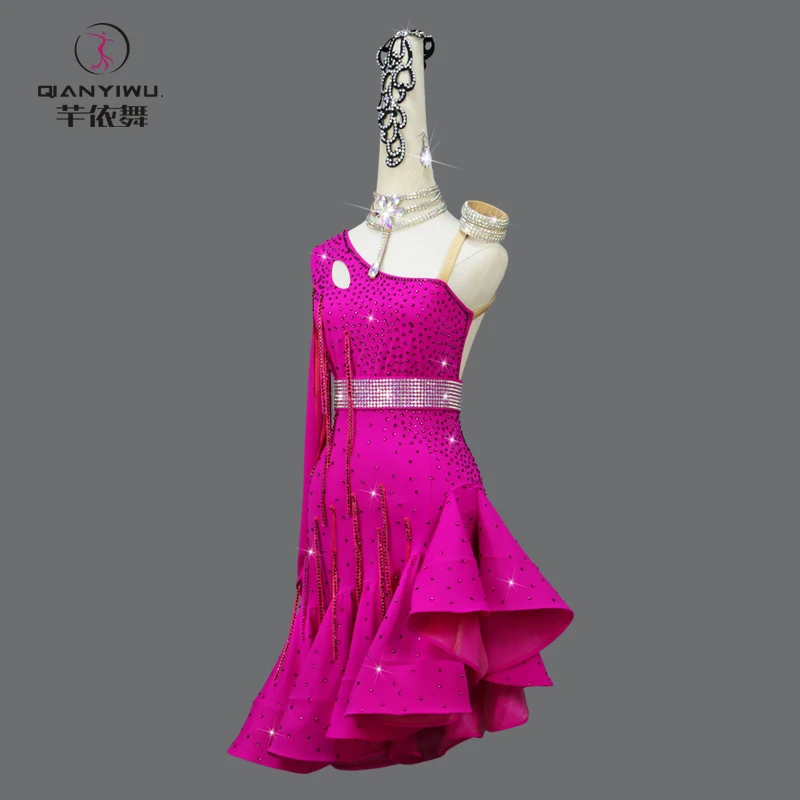 Vestido de Baile Latino 2026, Falda para Baile de Salón, Traje con Flecos para Fiesta de Graduación, Ropa de Práctica de Samba para Mujer, Disfraz Sexy para Competencia  flecos flamenco niña con bailar fiesta cortos co