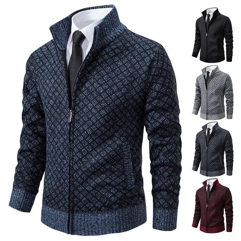 

2025 Men's Casual High Collar Long Sve Knitted Top with V Ne Sparkling Coolmax Fiber Women's Winter Faion Trend