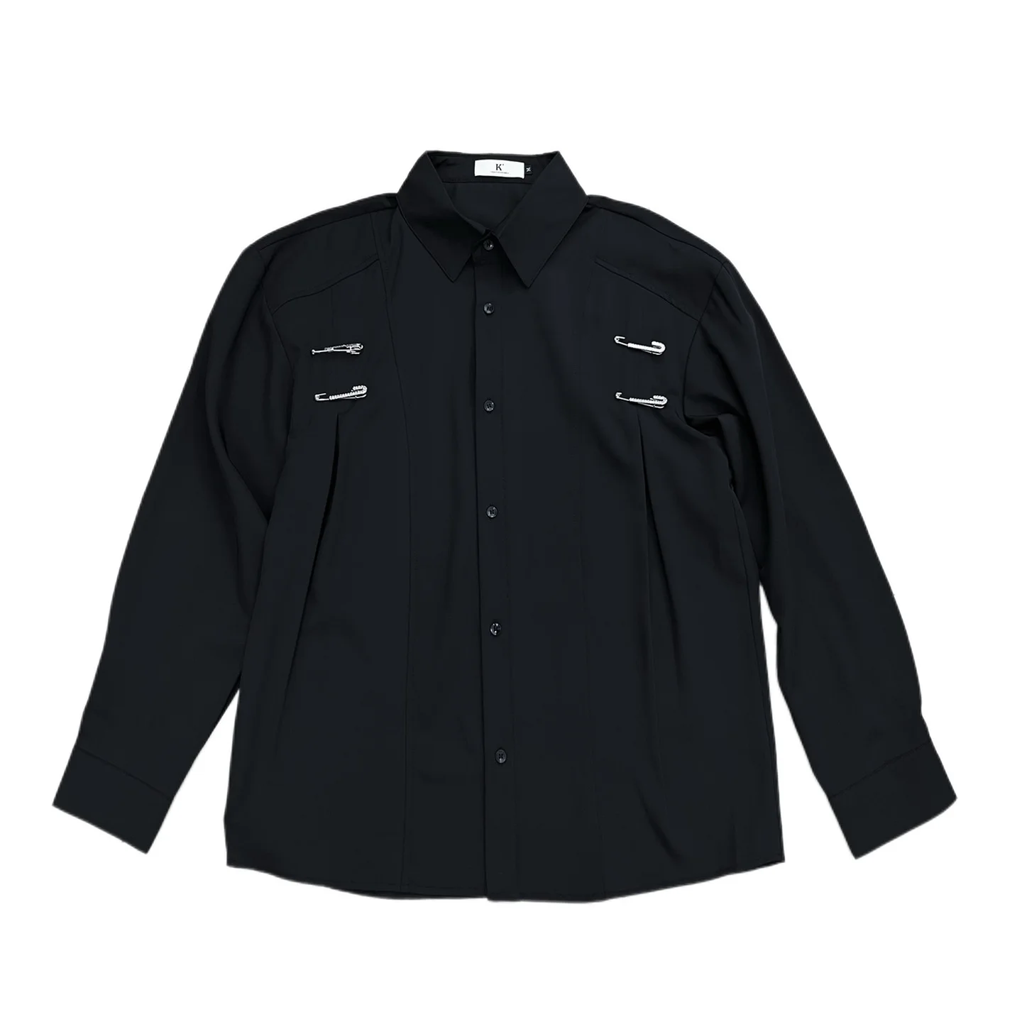 2025 New Casual Design Sense Pin Long Sleeve Shirt Men Spring Autumn Fashion Trend Versatile Casual Loose Turn-Down Collar Shirt