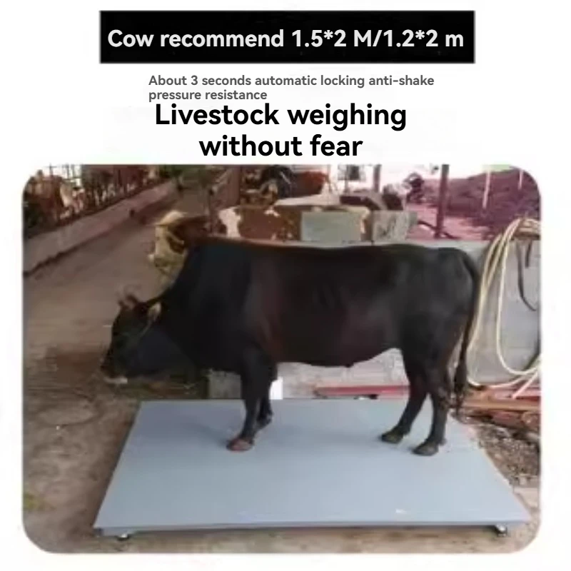 1 Ton Thick New Electronic Weighing Scale with Anti Slip and Anti Shake Wireless Weighing for Pigs and Cows with Fence