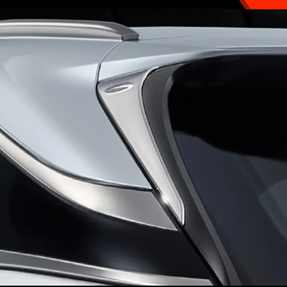 For Lexus RX 350h 450h 500h 2023 2024 ABS Car Chrome Rear Window Spoiler Side Wing Triangle Cover Trim Garnish Decoration