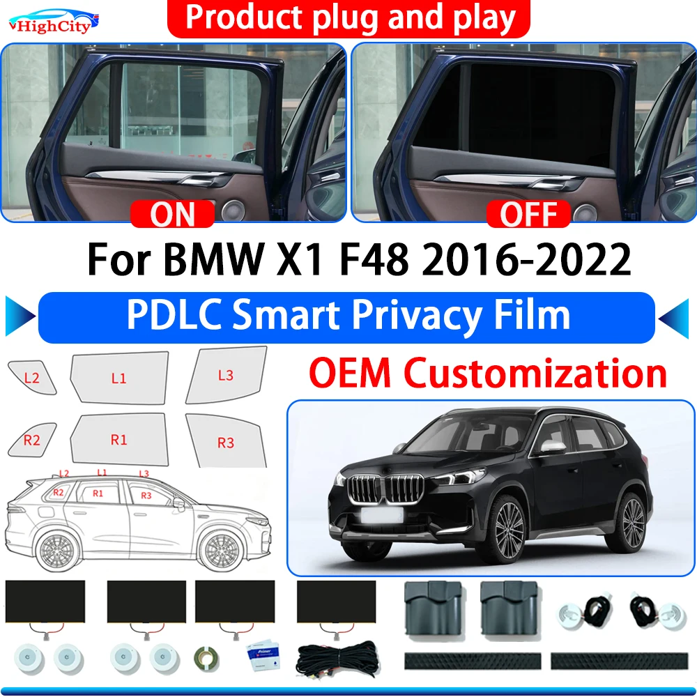 For BMW X1 F48 2016-2022 OEM Switchable Electric Smart Privacy Film Polymer Dispersed Liquid Crystal Film Glass Window Tint