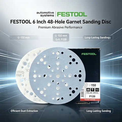 FESTOOL 6 Inch 48-Hole Garnet Sanding Disc paint surfaces automotive body filler marble sanding and polishing