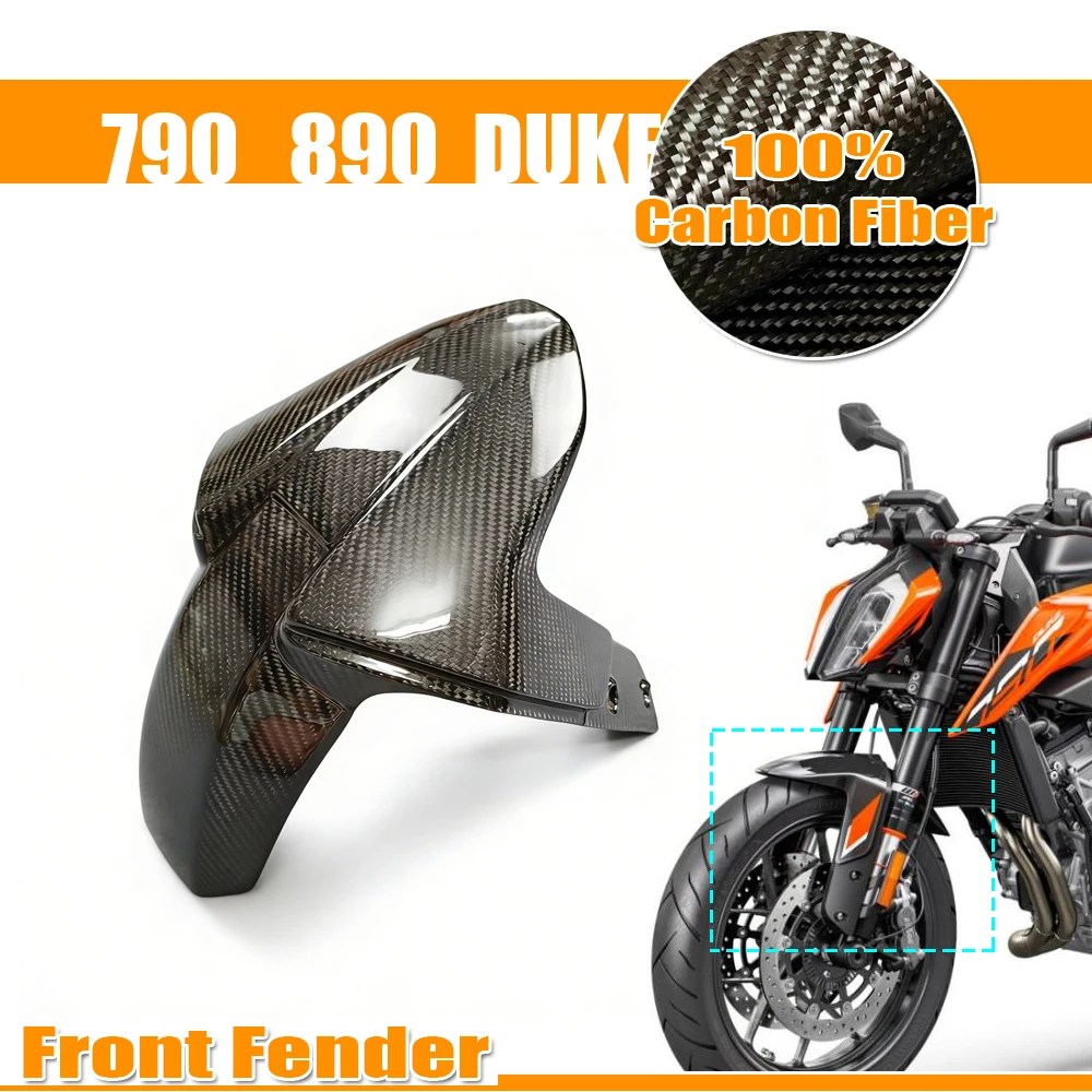 

For KTM DUKE 790 890 Motorcycle Real Dry Carbon Fiber Fairing Panel Cowling Mudguard Tire Guard Cover Wheel Front Fender Fairing