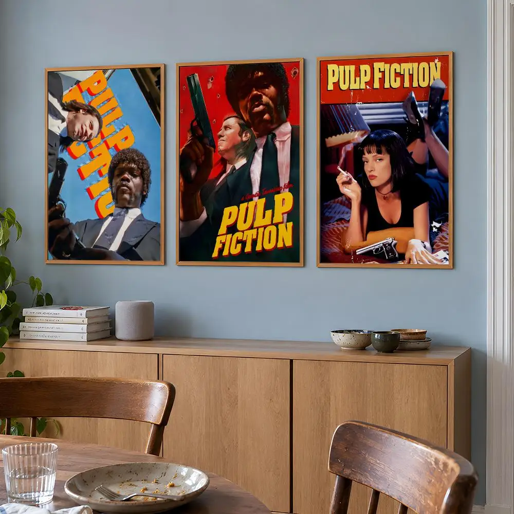 Movie Pulp Fiction Mia Wallace Vincent Poster Wall Art Print HD Aesthetic Artwork Waterproof Printing For Fans Home Decor Gift