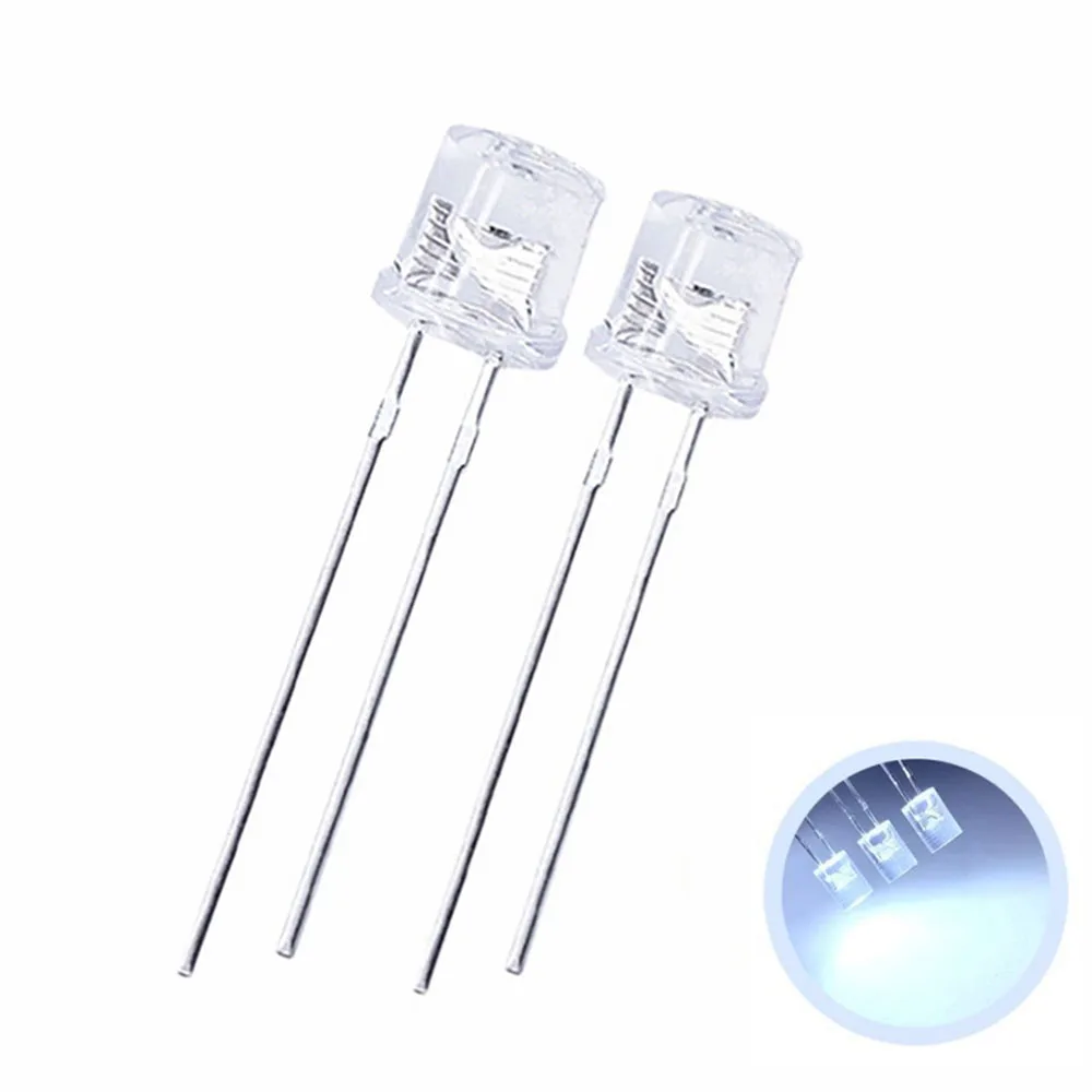Flat Top1000PC 5mm  White Red Pink Yellow Blue Wide Angle Light Diode Water Clear LED Bead Ultra Bright Bulb Emitting Lamp