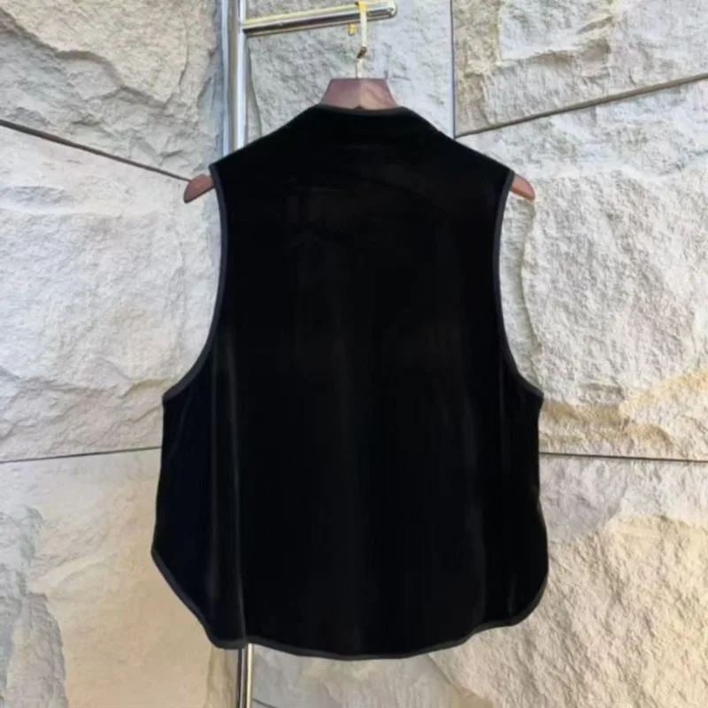 Retro Velvet Chinese Style Vests Women Fashion Temperament Elegant Autumn Winter Comfortable Casual Ins Patchwork Design Cozy