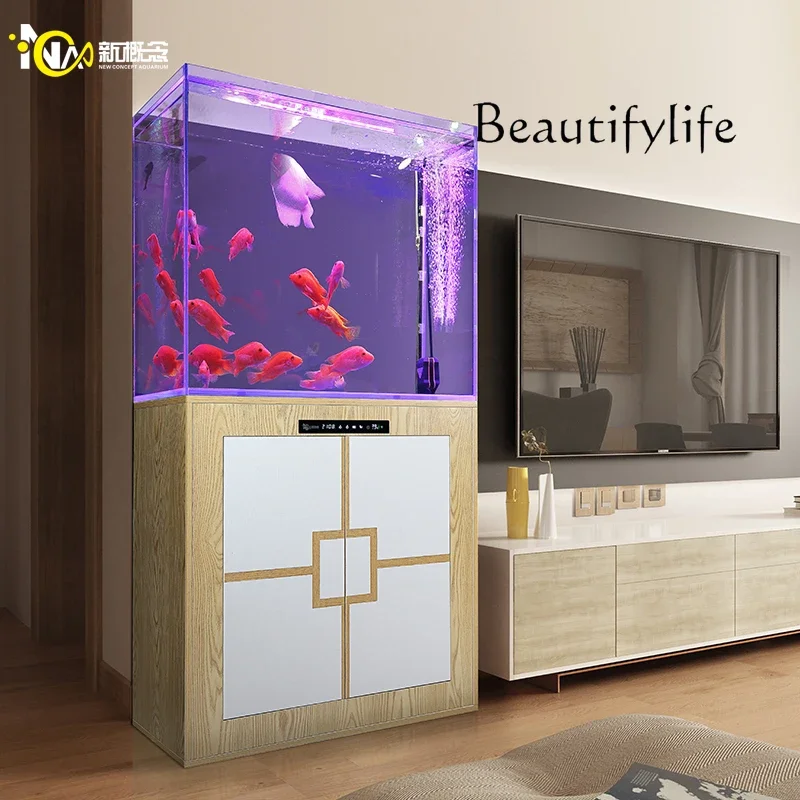 N36 Fish tank living room small floor-to-ceiling household self-circulation ecological water-free bottom filter aquarium