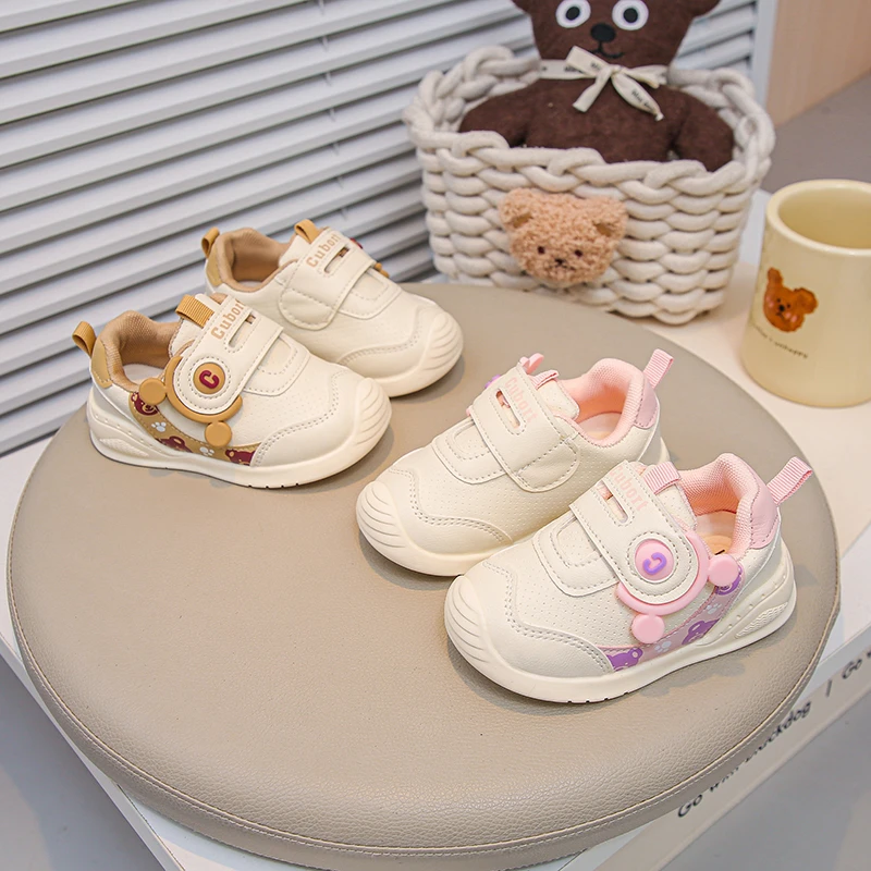 

Children's Walking Shoes 0-6 Years Old Khaki Breathable Boys Girls Single Shoes Four Seasons Pink Soft Non-slip Kids Sneakers